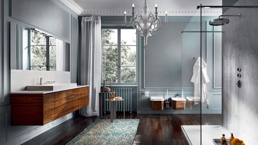The ideal bathroom:  between classic and modern