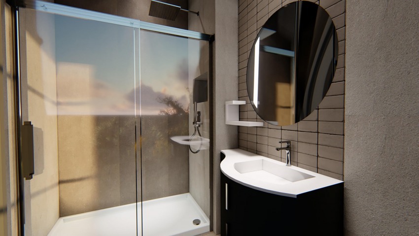 Guest room bathroom in Nigeria